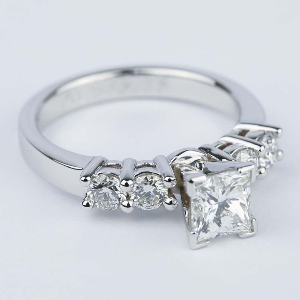 5 Diamond Engagement Ring With Princess Cut Diamond angle 3